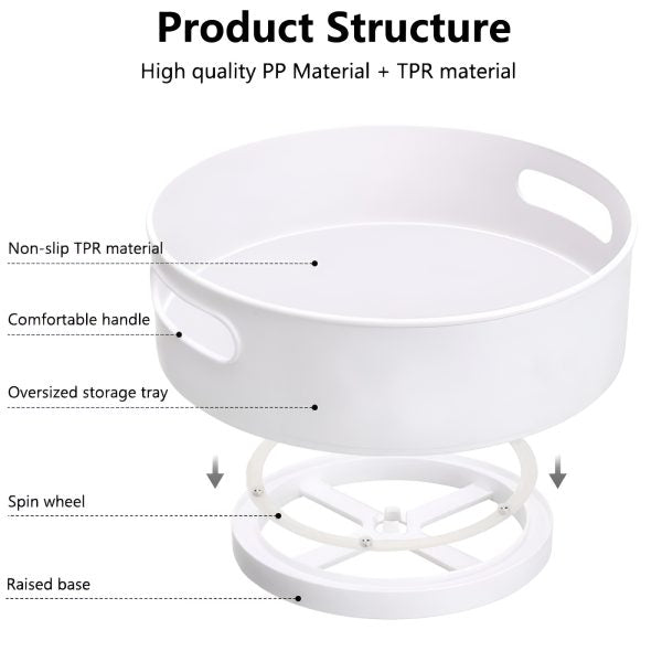 360 Degree Rotating Revolving Storage Tray | Kitchen, Bathroom Organizer Tray