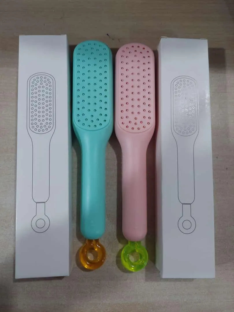 Self Cleaning Hair Brush, One-click Cleaning Telescopic Hair Comb – Without Box