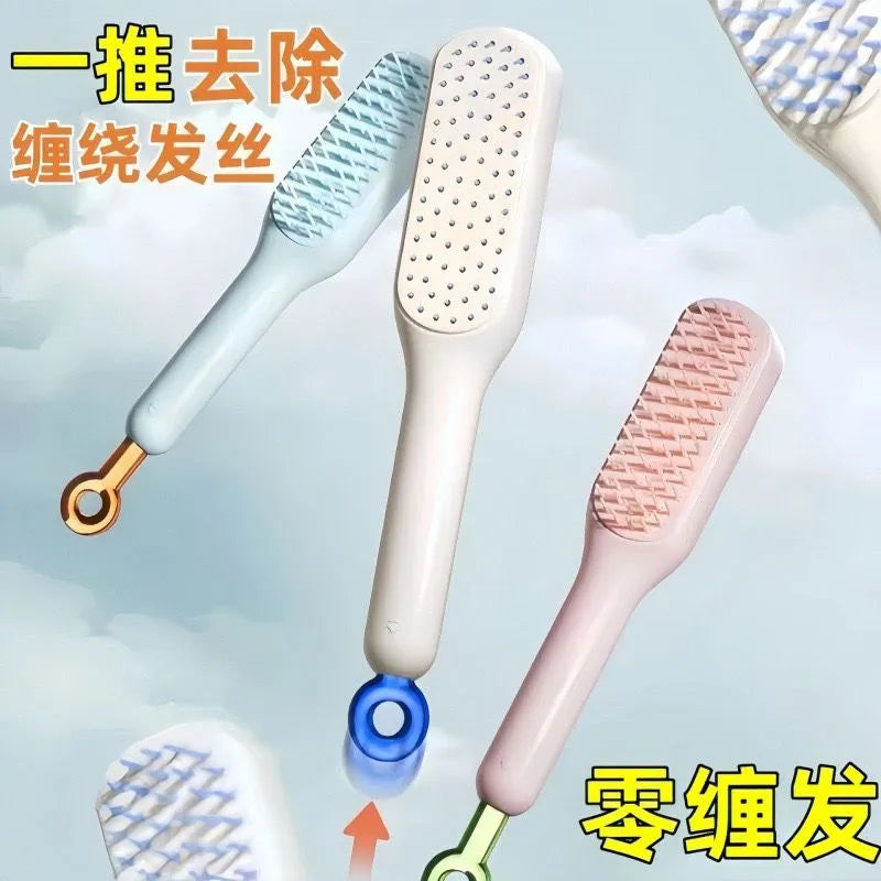 Self Cleaning Hair Brush, One-click Cleaning Telescopic Hair Comb – Without Box