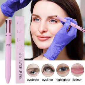 4 In 1 Waterproof Makeup Pen Eyebrow Pencil Long Lasting Easy Lip Color Liner Highlight Lying Silkworm Eyeliner Pen Makeup Tools